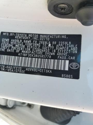 Photo 10 from auction – 2011 TOYOTA CAMRY BASE with VIN 4T1BF3EK3BU585778