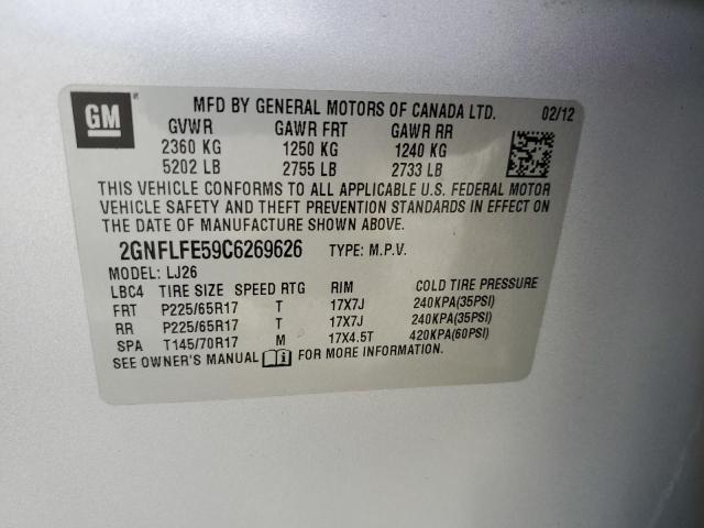 Photo 10 from auction – 2012 CHEVROLET EQUINOX LT with VIN 2GNFLFE59C6269626