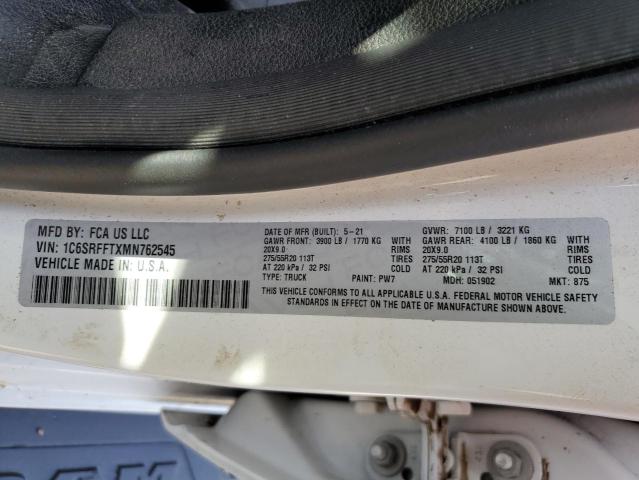 Photo 10 from auction – 2021 RAM 1500 BIG H with VIN 1C6SRFFTXMN762545