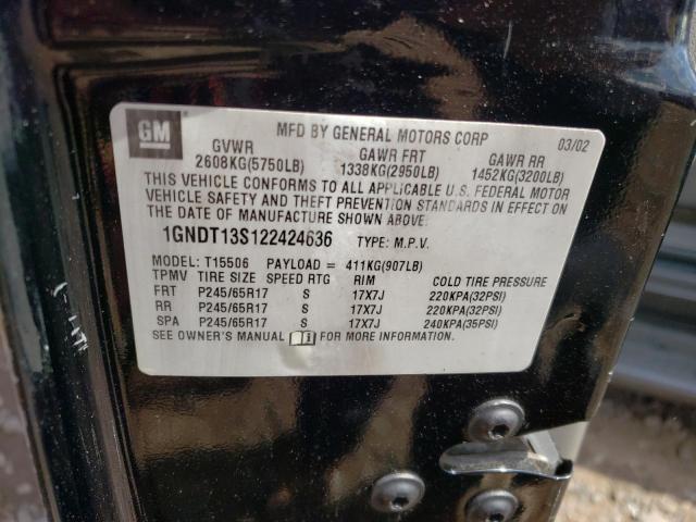 Photo 10 from auction – 2002 CHEVROLET TRAILBLAZE with VIN 1GNDT13S122424636