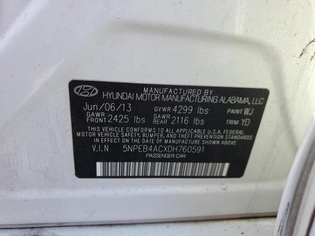 Photo 10 from auction – 2013 HYUNDAI SONATA GLS with VIN 5NPEB4ACXDH760591