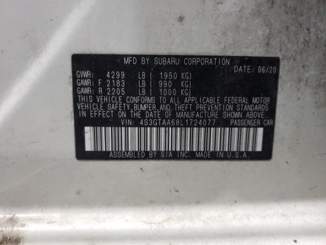 Photo 10 from auction – 2020 SUBARU IMPREZA with VIN 4S3GTAA68L1724077