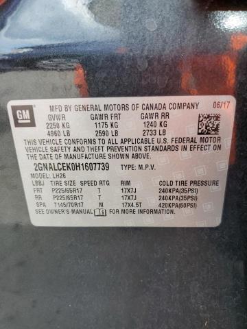 Photo 10 from auction – 2017 CHEVROLET EQUINOX LT with VIN 2GNALCEK0H1607739