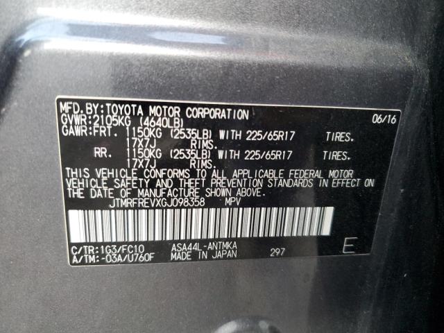 Photo 10 from auction – 2016 TOYOTA RAV4 XLE with VIN JTMRFREVXGJ098358