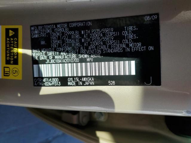 Photo 10 from auction – 2010 LEXUS RX 450 with VIN JTJBC1BA1A2010700