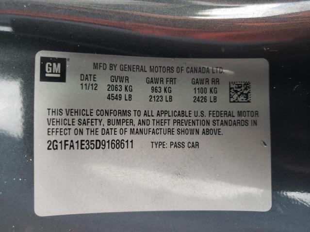 Photo 10 from auction – 2013 CHEVROLET CAMARO LS with VIN 2G1FA1E35D9168611