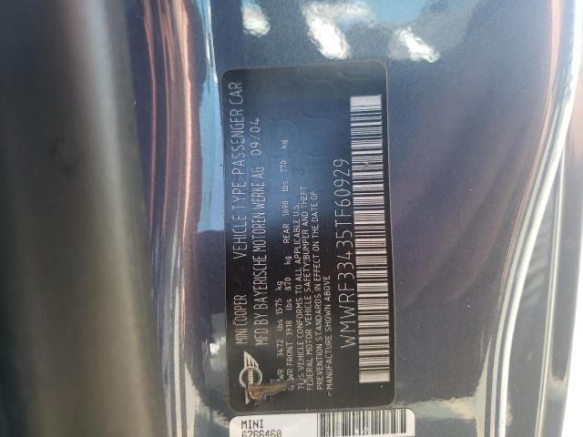 Photo 10 from auction – 2005 MINI COOPER with VIN WMWRF33435TF60929