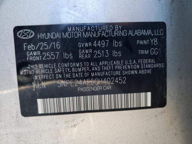 Photo 10 from auction – 2016 HYUNDAI SONATA SE with VIN 5NPE24AF6GH402452