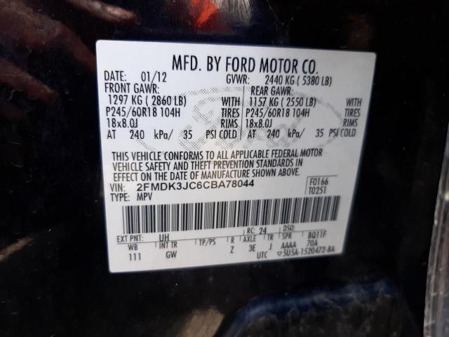 Photo 10 from auction – 2012 FORD EDGE SEL with VIN 2FMDK3JC6CBA78044