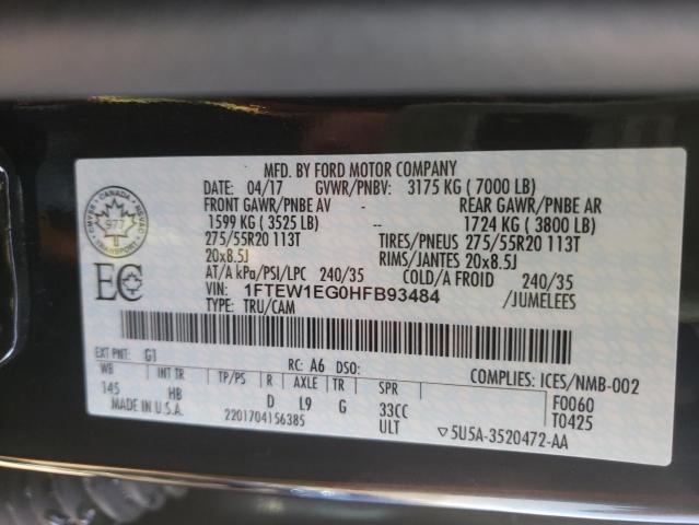 Photo 10 from auction – 2017 FORD F150 SUPER with VIN 1FTEW1EG0HFB93484