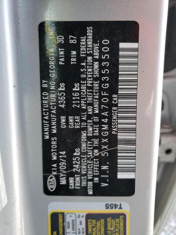 Photo 10 from auction – 2015 KIA OPTIMA LX with VIN 5XXGM4A70FG353500