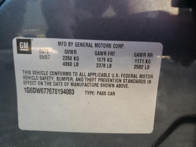 Photo 10 from auction – 2007 CADILLAC STS with VIN 1G6DW677670194083
