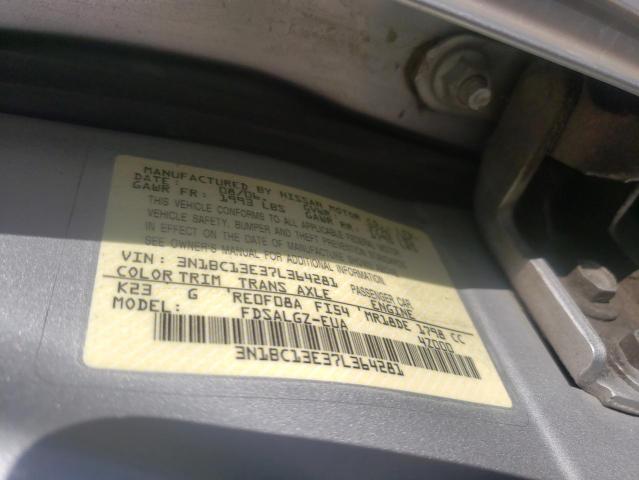 Photo 10 from auction – 2007 NISSAN VERSA S with VIN 3N1BC13E37L364281