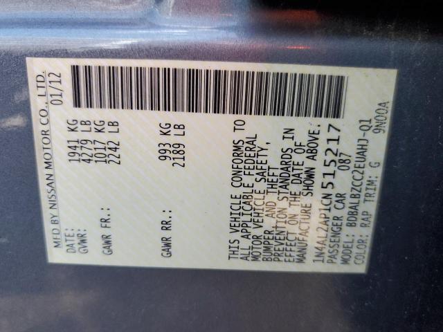 Photo 10 from auction – 2012 NISSAN ALTIMA BAS with VIN 1N4AL2AP1CN515217