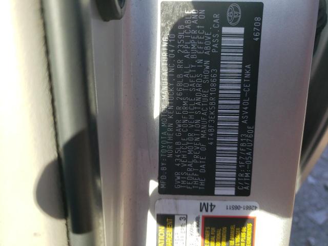 Photo 10 from auction – 2011 TOYOTA CAMRY BASE with VIN 4T4BF3EK5BR108663