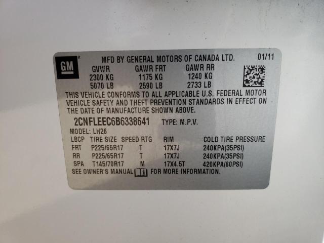 Photo 10 from auction – 2011 CHEVROLET EQUINOX LT with VIN 2CNFLEEC6B6338641
