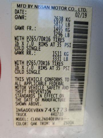 Photo 10 from auction – 2019 NISSAN FRONTIER S with VIN 1N6AD0EV8KN745773