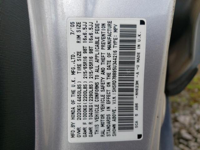 Photo 10 from auction – 2005 HONDA CR-V EX with VIN SHSRD78895U344216