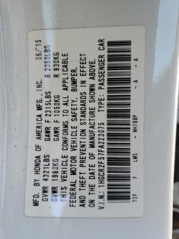 Photo 10 from auction – 2015 HONDA ACCORD SPO with VIN 1HGCR2F57FA223075
