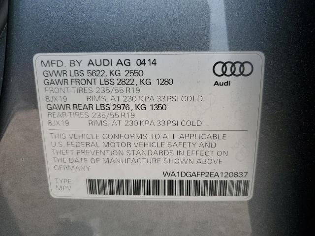 Photo 10 from auction – 2014 AUDI Q5 PREMIUM with VIN WA1DGAFP2EA120837