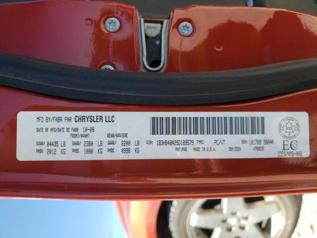 Foto 10 de la subasta – 2009 DODGE CALIBER SX con VIN 1B3HB48A29D189579