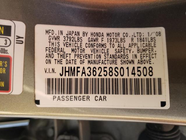 Photo 10 from auction – 2008 HONDA CIVIC HYBR with VIN JHMFA36258S014508