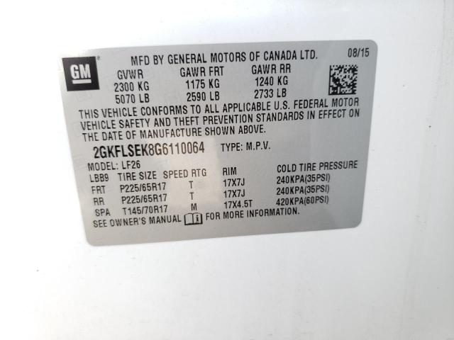 Photo 10 from auction – 2016 GMC TERRAIN SL with VIN 2GKFLSEK8G6110064