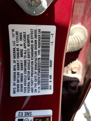 Photo 10 from auction – 2011 HONDA CIVIC LX with VIN 19XFA1F54BE023176