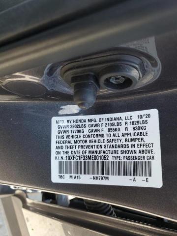 Photo 10 from auction – 2021 HONDA CIVIC EX with VIN 19XFC1F33ME001052