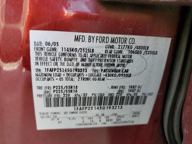 Photo 10 from auction – 2005 FORD FIVE HUNDR with VIN 1FAFP25145G193213