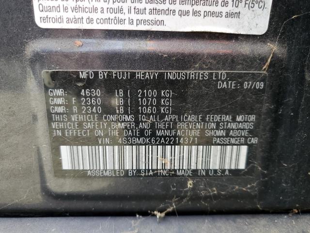 Photo 10 from auction – 2010 SUBARU LEGACY 3.6 with VIN 4S3BMDK62A2214371