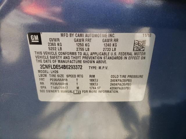 Фото 10 с аукциона – 2011 CHEVROLET EQUINOX LT с VIN 2CNFLDE54B6293372
