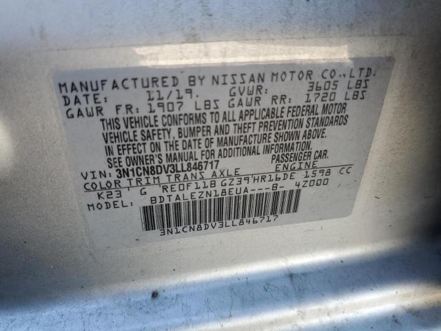 Photo 10 from auction – 2020 NISSAN VERSA S with VIN 3N1CN8DV3LL846717