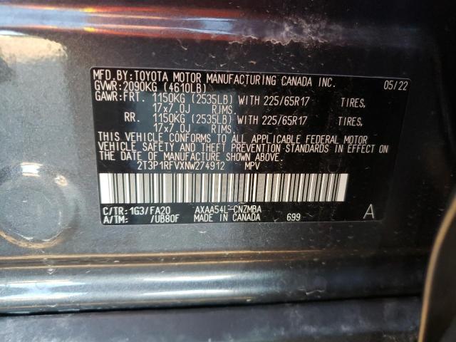 Photo 10 from auction – 2022 TOYOTA RAV4 XLE with VIN 2T3P1RFVXNW274912
