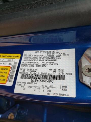 Photo 10 from auction – 2017 FORD FUSION SE with VIN 3FA6P0T92HR254875