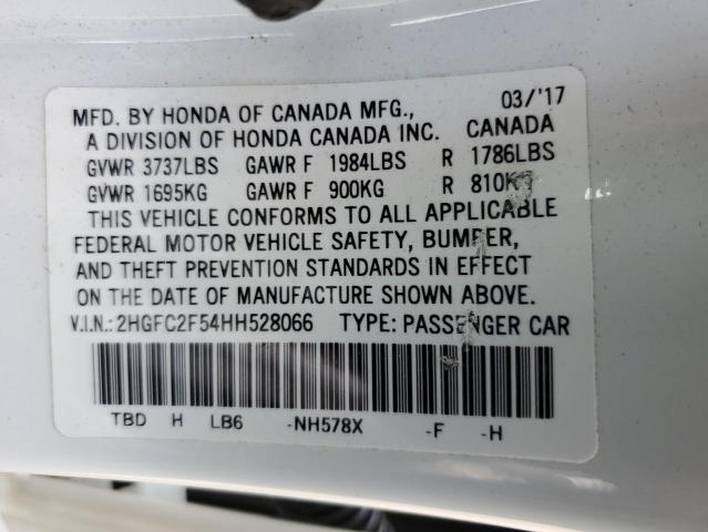 Photo 10 from auction – 2017 HONDA CIVIC LX with VIN 2HGFC2F54HH528066
