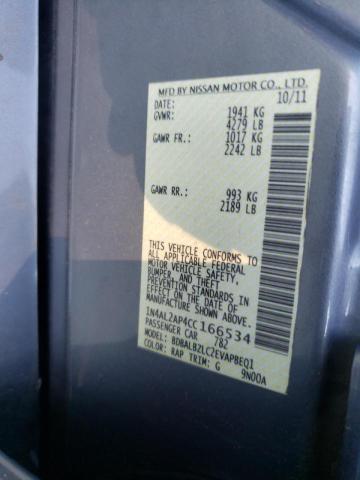 Photo 10 from auction – 2012 NISSAN ALTIMA BAS with VIN 1N4AL2AP4CC166534