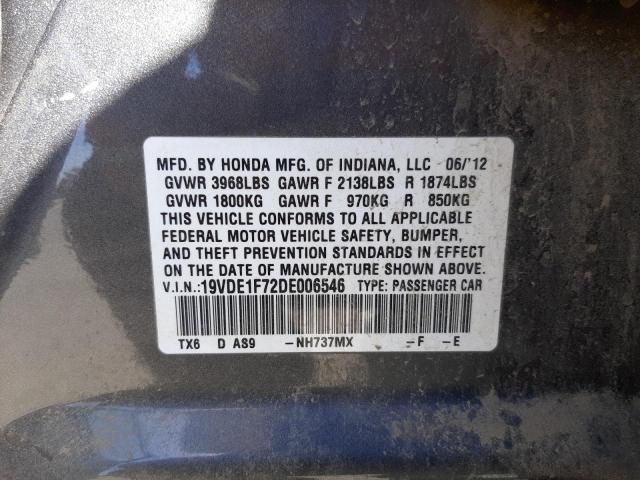 Photo 10 from auction – 2013 ACURA ILX 20 TEC with VIN 19VDE1F72DE006546