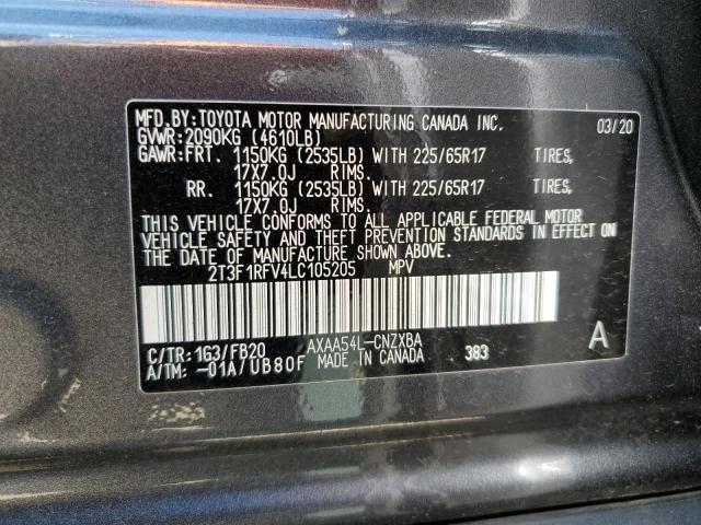 Photo 10 from auction – 2020 TOYOTA RAV4 LE with VIN 2T3F1RFV4LC105205