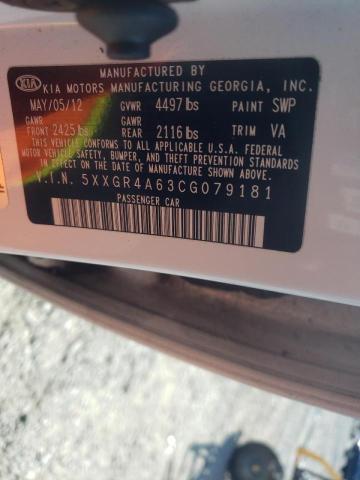 Photo 10 from auction – 2012 KIA OPTIMA SX with VIN 5XXGR4A63CG079181