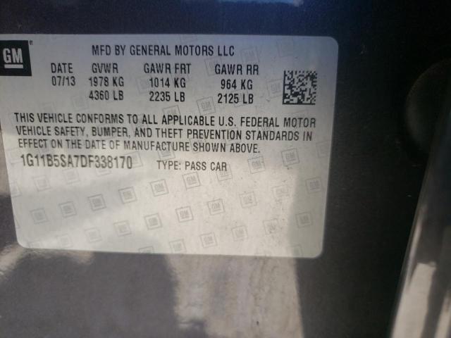 Photo 10 from auction – 2013 CHEVROLET MALIBU LS with VIN 1G11B5SA7DF338170