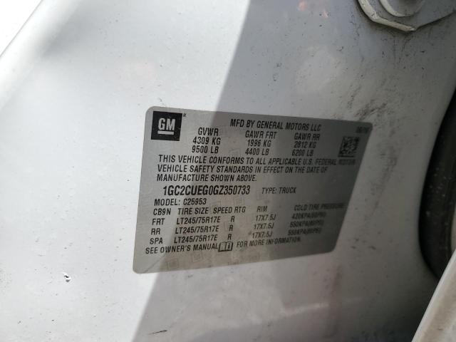 Photo 10 from auction – 2016 CHEVROLET SILVERADO with VIN 1GC2CUEG0GZ350733