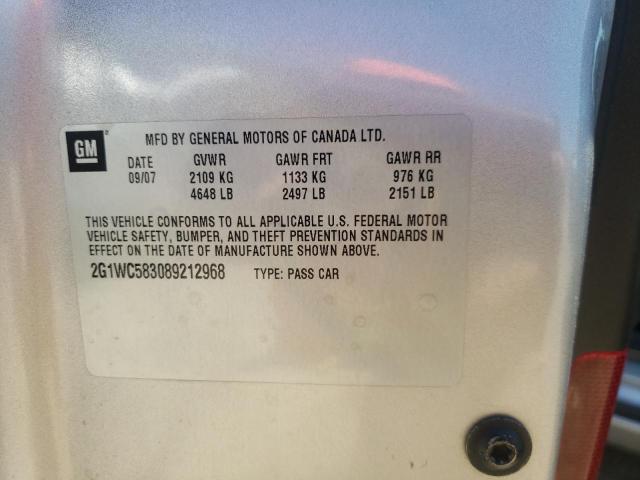 Photo 10 from auction – 2008 CHEVROLET IMPALA LT with VIN 2G1WC583089212968