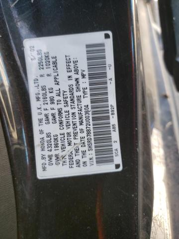 Photo 10 from auction – 2002 HONDA CR-V EX with VIN SHSRD78872U003604