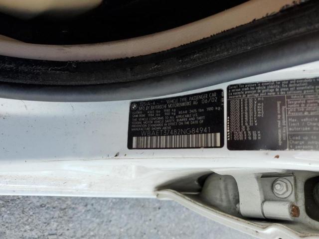 Photo 10 from auction – 2002 BMW 325 I with VIN WBAET37482NG84941