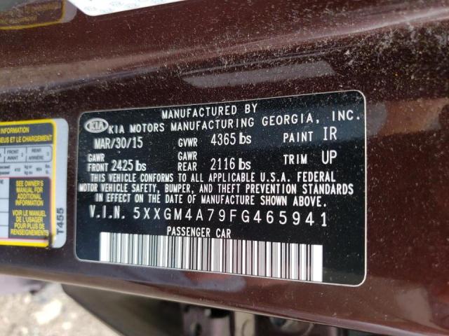 Photo 10 from auction – 2015 KIA OPTIMA with VIN 5XXGM4A79FG465941