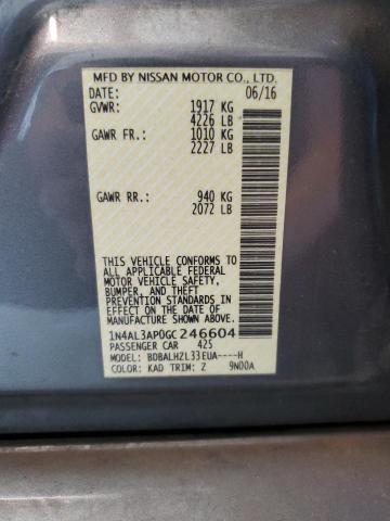 Photo 10 from auction – 2016 NISSAN ALTIMA 2.5 with VIN 1N4AL3AP0GC246604