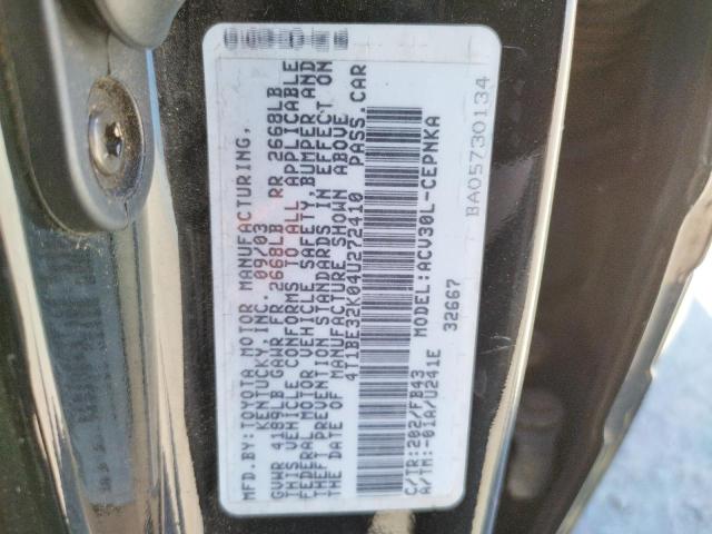Photo 10 from auction – 2004 TOYOTA CAMRY LE with VIN 4T1BE32K04U272410