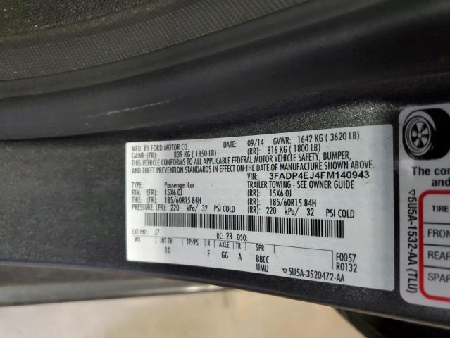 Photo 10 from auction – 2015 FORD FIESTA SE with VIN 3FADP4EJ4FM140943