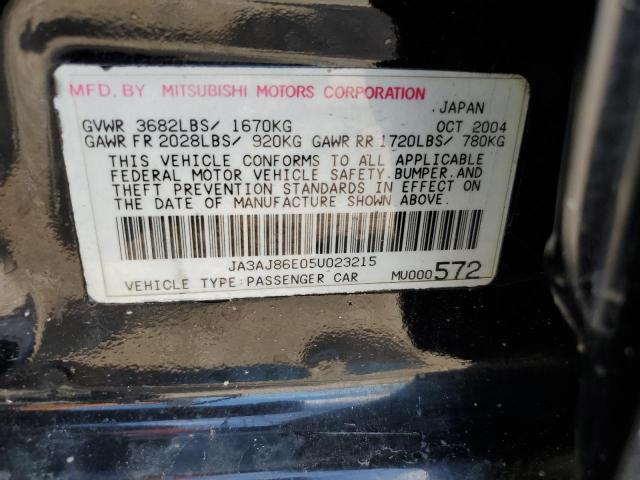 Photo 10 from auction – 2005 MITSUBISHI LANCER OZ with VIN JA3AJ86E05U023215